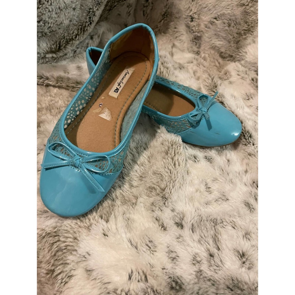 Used Size 3 Youth Blue Dress Flats Church Dressy